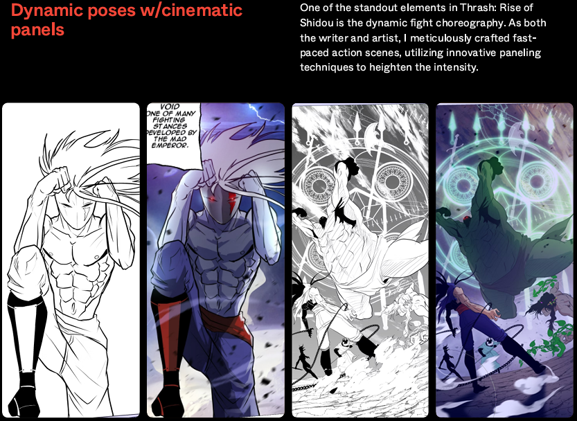 Dynamic poses with cinematic panels