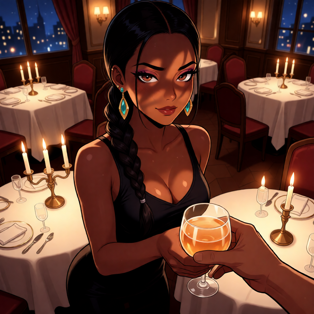 Generated scene — candlelit restaurant